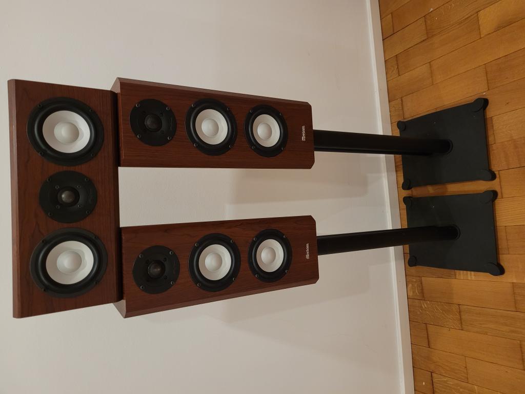 Center and Front Axiom Speakers and Stands