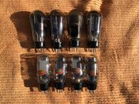 4 pieces Marconi Triode PX4 red green logo and Osram balloon Triode PX25