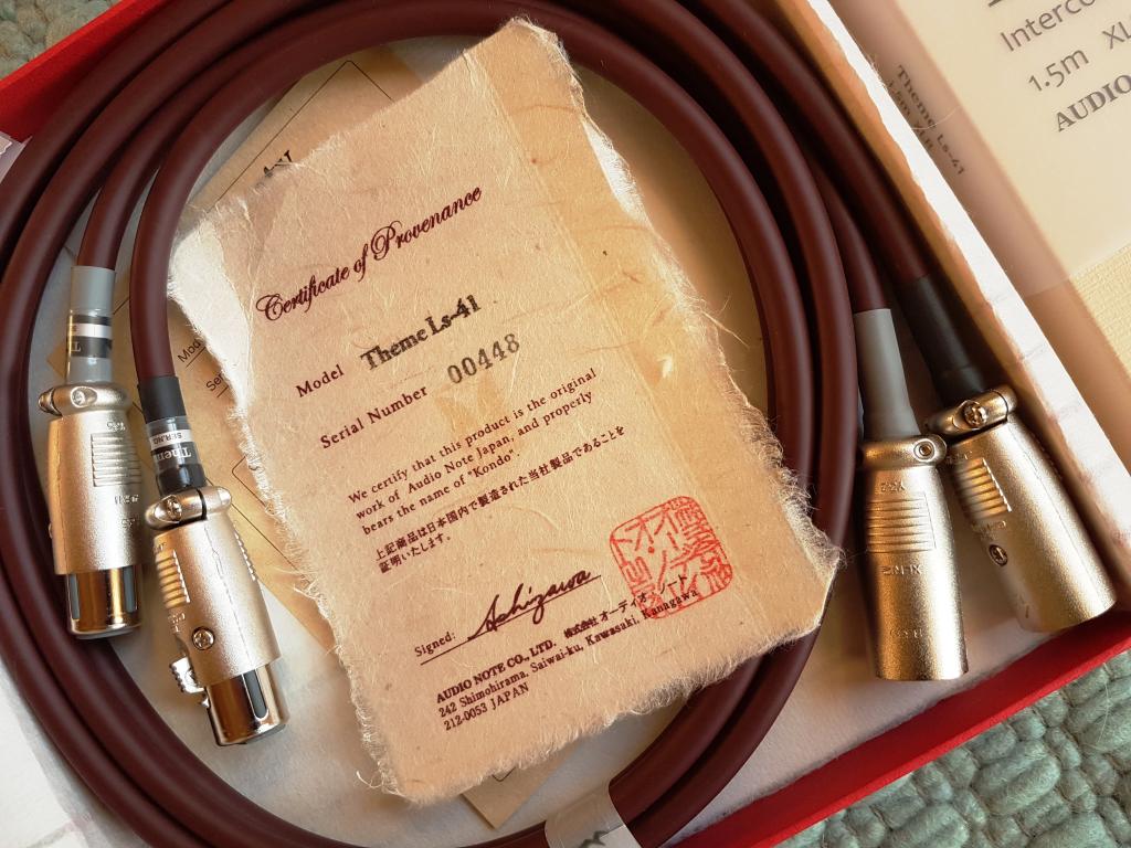 Kondo Audio Note Theme Ls41 XLR 1,5 m TAUSCH gegen Theme RCAVersion 1
