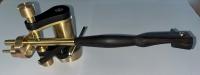 Fuchs Tonarm, 9 Zoll, Messing/Bronze Ebenholz, Magnetlager, edles Unikat