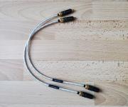 Audio magic reinsilber cinch-kabel 2x 50cm versand aus deutschland  			