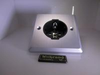 Wand-Netzdose Alu-Rhodium