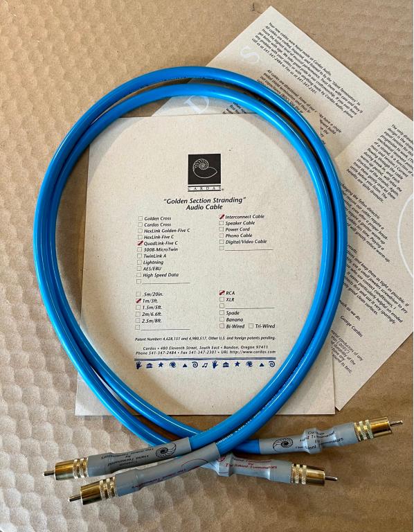 Cardas Audio Cable audio interconnect Cardas Quadlink RCA/RCA