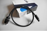 Atlas Eos High-End Netzkabel, rhodinierter EU Stecker, wie neu, L = 1,0 m, OVP
