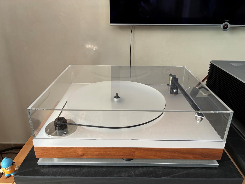 Bauer audio dps it kirsche/weiß mit original Bauer Audio Acrylglashaube, ohne Tonarm