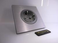 Wand-Netzdosen Alu-Nickel