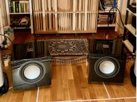 2× REL S/510 Subwoofer Piano Black — sehr guter Zustand + 2× REL Bassline Blue Sonderkabel