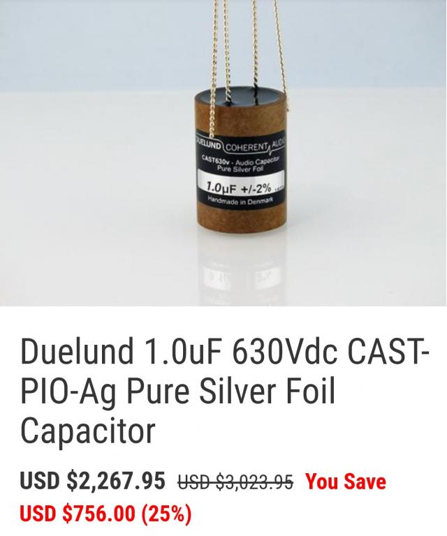2 x 1. 0 uF Duelund pure silver cast 630Volt‼️