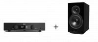 H150 Vollverstärker + Moon Voice 22 Kompaktlautsprecher + QED Reference XT40i 2 x 3 m Lautsprecherkabel