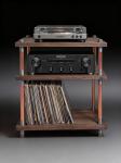 Solid Oak Hi-Fi Rack for Turntable, Amplifier & Vinyl - Copper or Brass