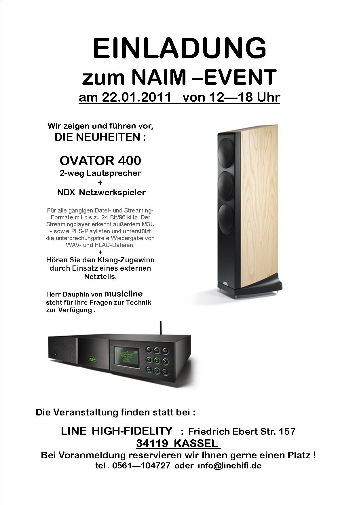 *** NAIM EVENT    22.1.2011    bei  LINE HIGH-FIDELITY  in KASSEL ***