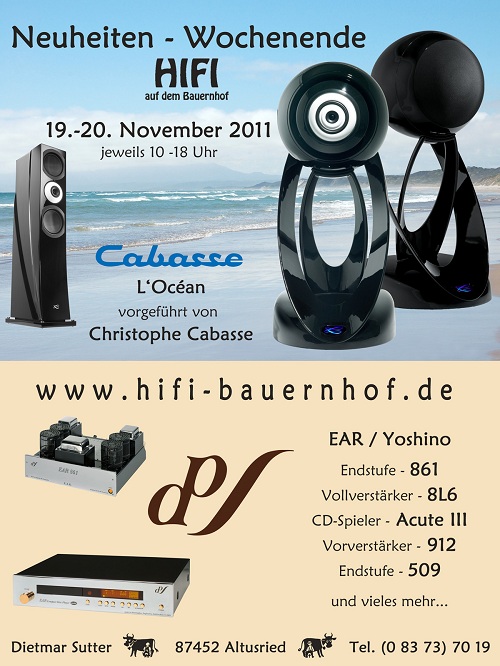 Cabasse und EAR/Yoshino bei HIFI auf dem Bauernhof 