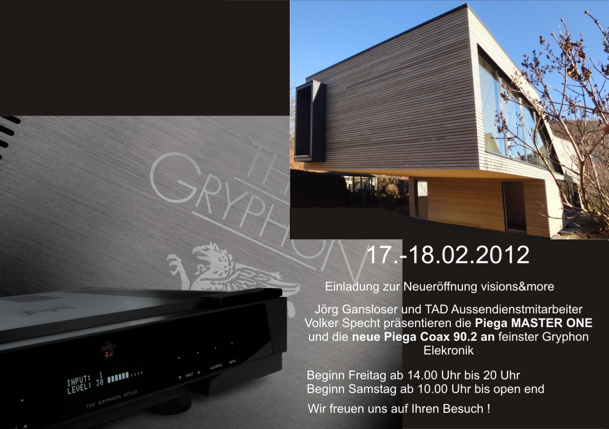 High End Tage bei visions & more mit Gryphon Atilla & Scorpio am 17.02-18.02 Feinste Elektronik aus Dänemark