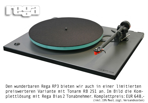 Rega RP3 mit RB 251 RP3 mit RB251 und Bias2