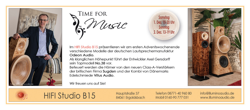 TIME FOR Music am ersten Adventswochenende Horndynamik am ersten Adventswochenende