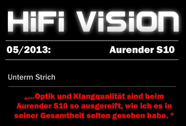 Testbericht des Aurender S10 in der aktuellen HiFi Vision 