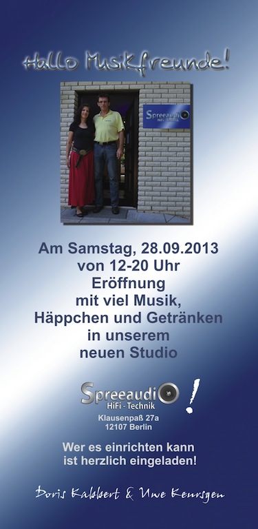 Einladung zur Studioeröffnung Eröffnungseinladung Studio Mariendorf