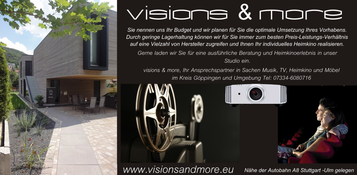 Verwirklichen Sie sich etwas Besonderes - Ein Heimkino von visions&more im Raum Stuttgart/Ulm