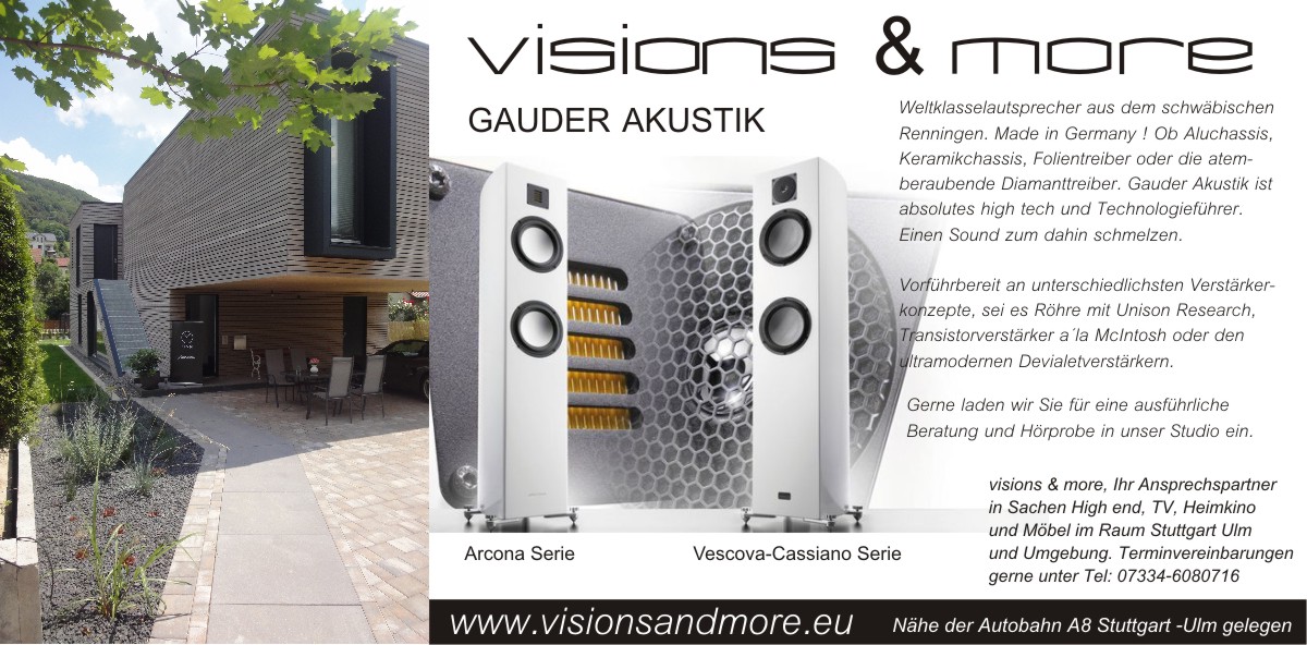 GAUDER AKUSTIK im Raum Stuttgart Ulm bei visions&more GAUDER AKUSTIK - MADE IN GERMANY