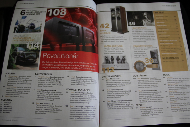 neue AUDIO 07/2015 jetzt...