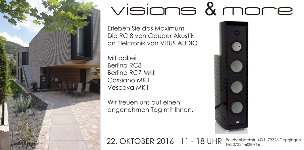 GAUDER AKUSTIK RC8 Event am 22.10.016 bei visions&more Stuttgart Ulm
