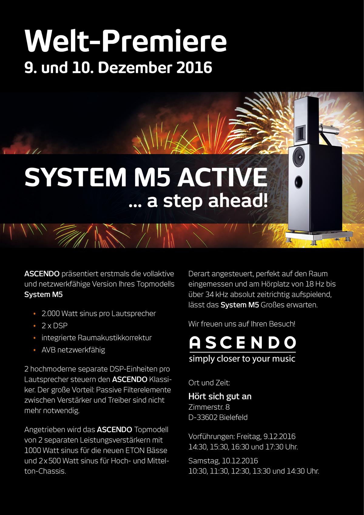 Weltpremiere Ascendo System M5 Activ 