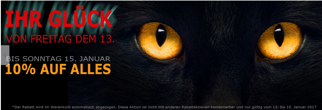 10% auf alles! Glück gehabt!