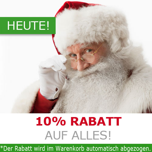 Heute 10% Rabatt auf alles!