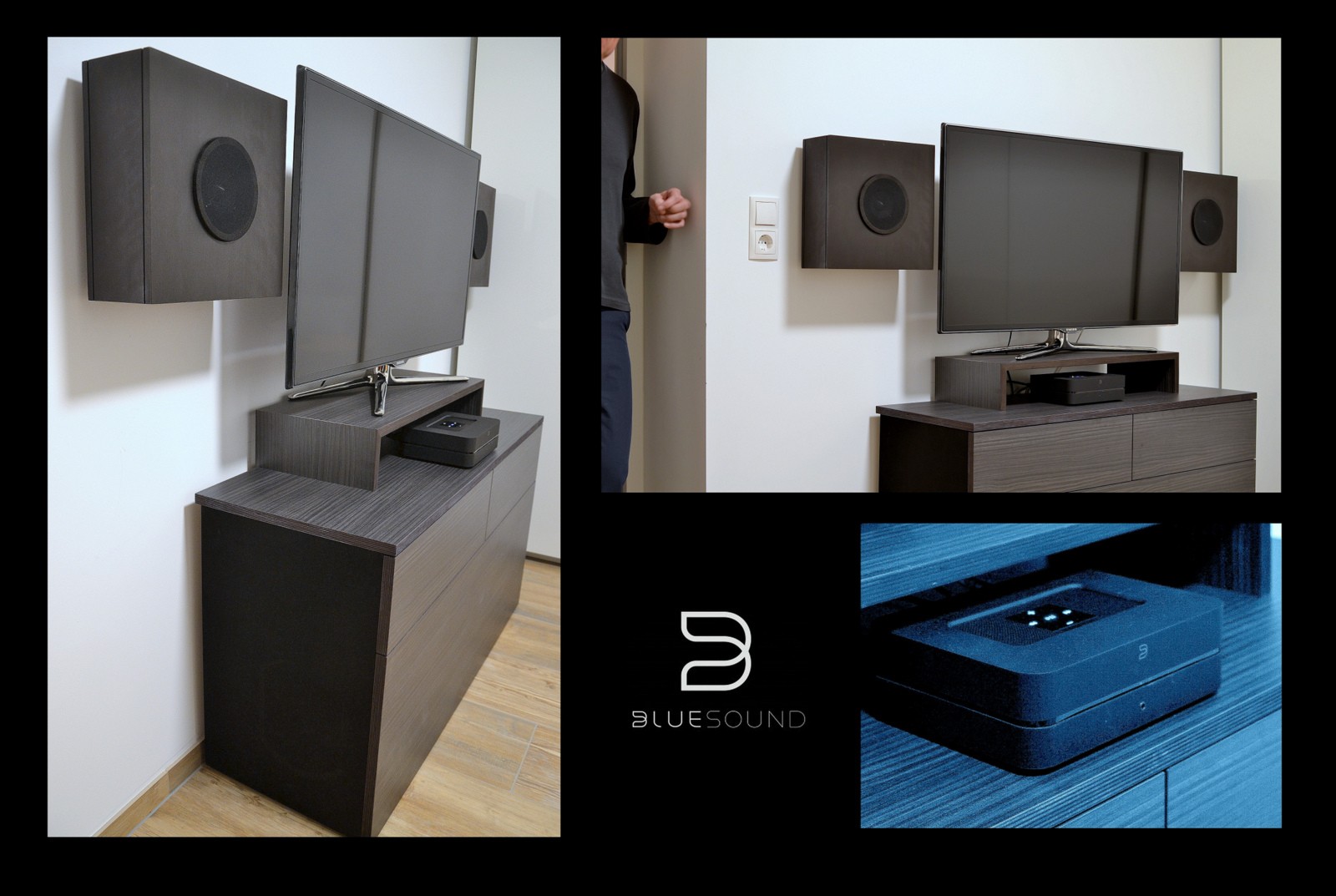Massivholz Lautsprecher GALUGG / DUO Sub / Bluesound Powernode 2i 