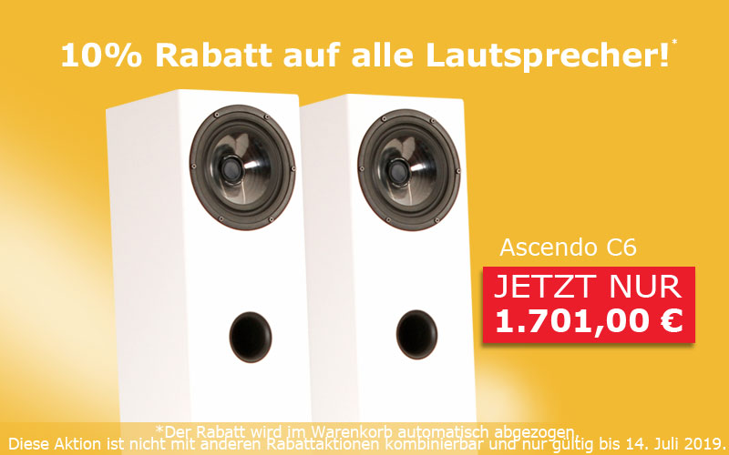 Rabattaktion auf Lautsprecher 10% Rabatt auf alle Lautsprecher