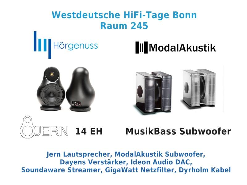 Westdeutsche HiFi-Tage Raum 245 - Hörgenuss & ModalAkustik Gusseisen trifft auf Acryl! Jern 14 EH Lautsprecher & ModalAkustik Subwoofer