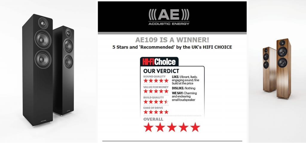 ACOUSTIC ENERGY 109 Standlautsprecher - Empfehlung in der Hi-fi Choice Standlautsprecher Acoustic Energy AE 109 Hi-fi Choice Empfehlung!