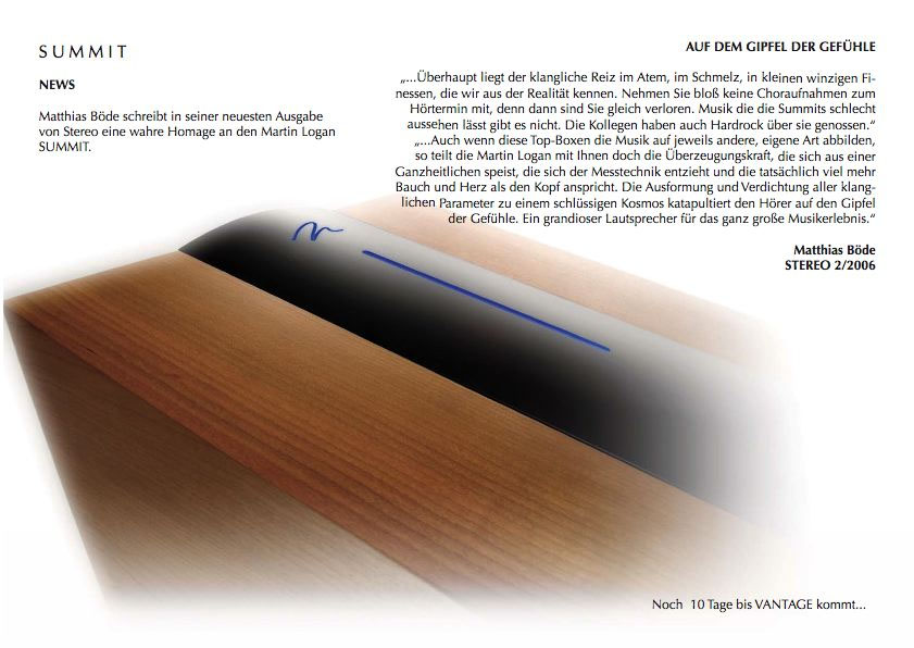 Martin Logan Summit - Der Elektrostat für große Gefühle Martin Logan Summit