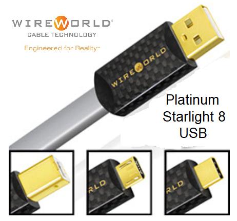 WireWorld Platinum Starlight 8 USB Referenz-Kabel   Wireworld USB Digital Audio Hifi USB2.0 A auf B, A auf Micro-B, C auf A, C auf B, C auf Micro-B