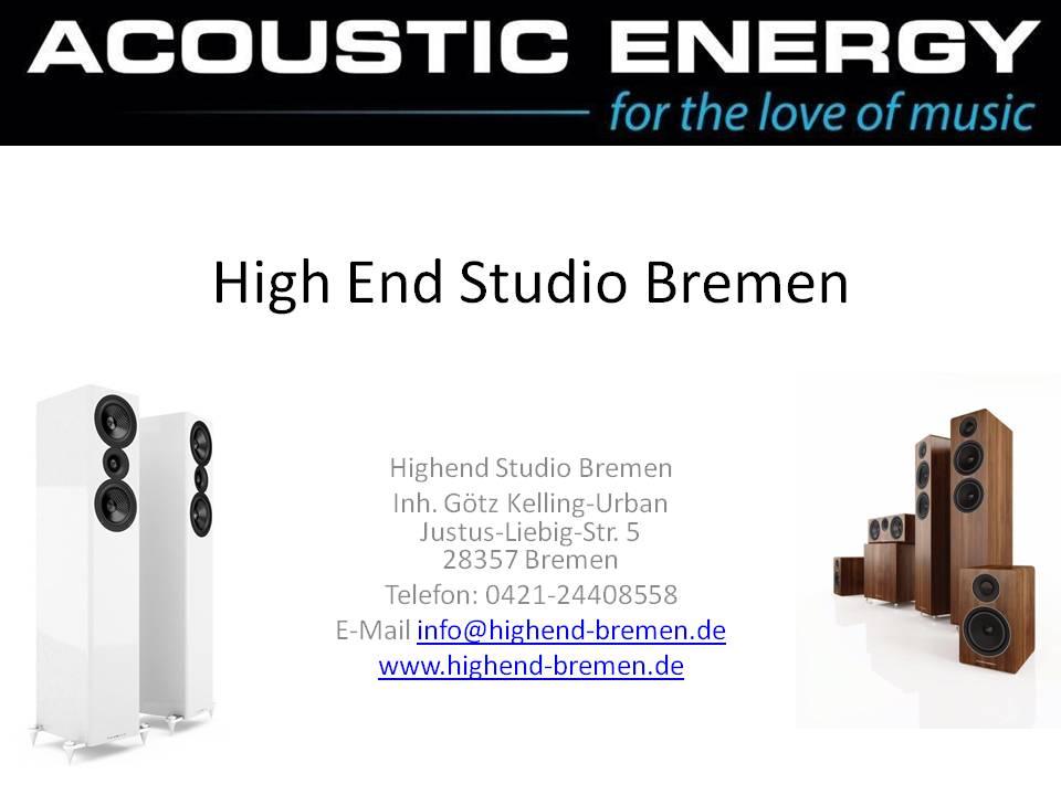 Top Beratung per Telefon oder Mail? Ruf an -Bremen- Acoustic Energy Lautsprecher beim Hifihändler in Bremen: Highend Studio Bremen