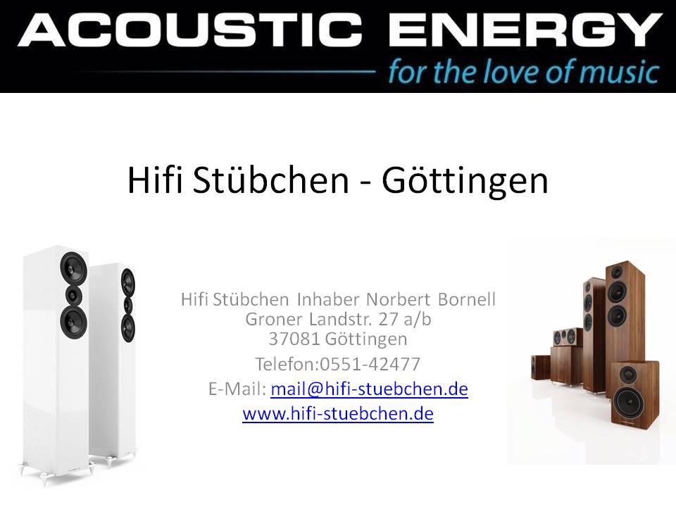 Unser ACOUSTIC ENERGY Partner in Göttingen Top Beratung rund um Hifi & Heimkino in Göttingen: Acoustic Energy Hifihändler Hifi-Stübchen