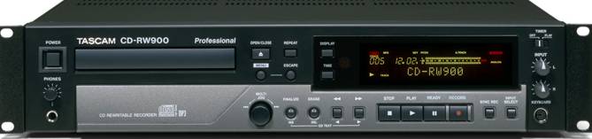 Tascam CD-RW900 Professional Audio CD-Rekorder Tascam CD-RW900 Professional 595,- € inkl. Transp.