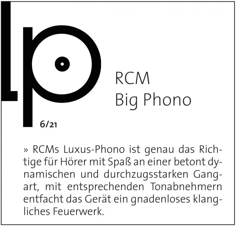 BIG PHONO von RCM  beim Test bei Hifi Statement und bei Holger Barske in der LP :
