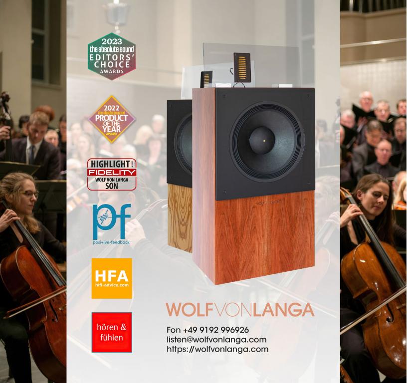 STAGE+  Premium Lautsprecher mit Auszeichnungen. La Joie de Vivre, die Freude am Leben WOLF VON LANGA Premium Lautsprecher