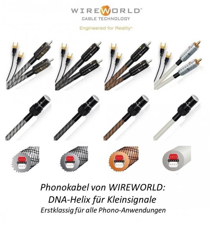 Phono-Kabel von WireWorld - DNA-Helix (pat.) für Kleinsignale. Erstklassig! WireWorld_Phono_Plattenspieler_Kabel_Bluetooth_Audio_hdmi_Lautsprecherkabel_Interconnect_Reference