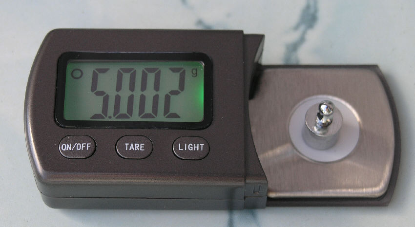 Digitale Tonarmwaage, 0...5 gr, 0,002 gr Genauigkeit 