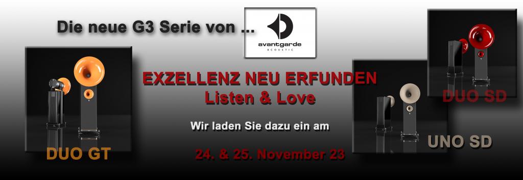 EXZELLENZ NEU ERFUNDEN - Am 24. & 25.11.23 präsentieren wir Ihnen die neue G3-Serie von Avantgarde