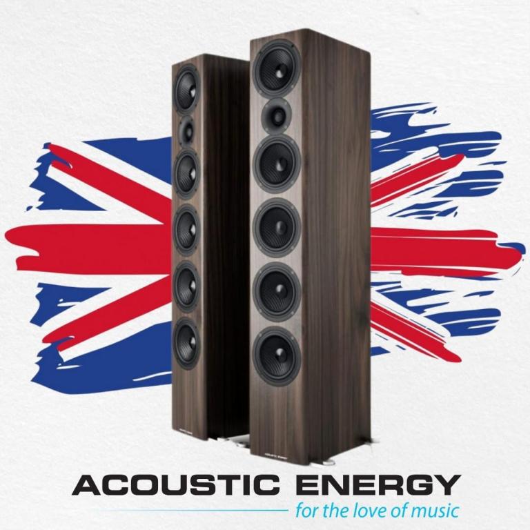 ACOUSTIC ENERGY AE520, das Flaggschiff der 500er Serie. Der Standlautsprecher mit Carbon-Treiber Acoustic Energy AE 520
