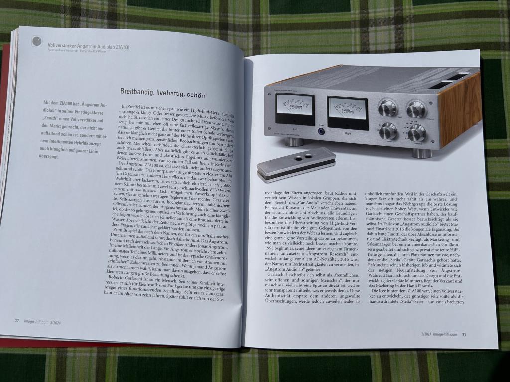 Angstrom Zenith ZIA 100 Vollverstärker begeistert im IMAGE Hifi Test www.audio-offensive.de und www.berlin-hifi.de