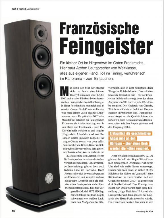 ATOHM GT- 2 Lautsprecher von Weltklasse  