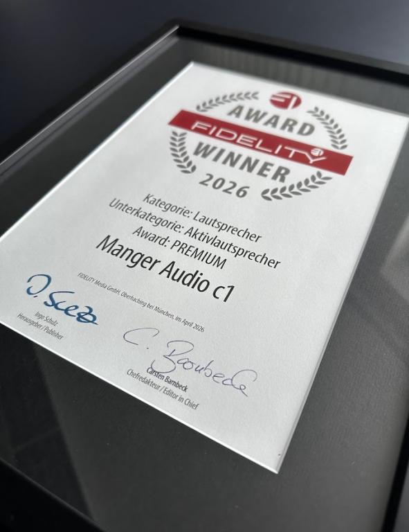 Der Manger Audio c1 ist FIDELITY AWARD WINNER 2026 