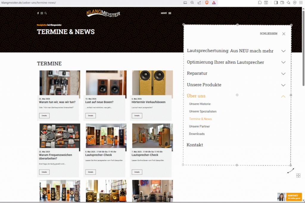 Termine bei Klangmeister in Lemgo Im Menue finden Sie 