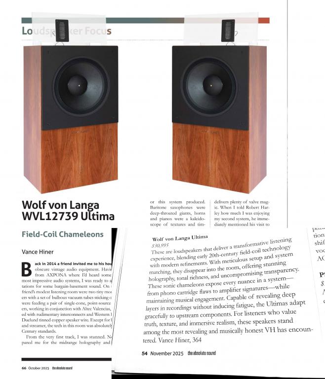 WOLF VON LANGA® 12739 ULTIMA. Premium High End. Wien 04.06. – 07.06.2026 Wolf von Langa Premium High End Lautsprecher