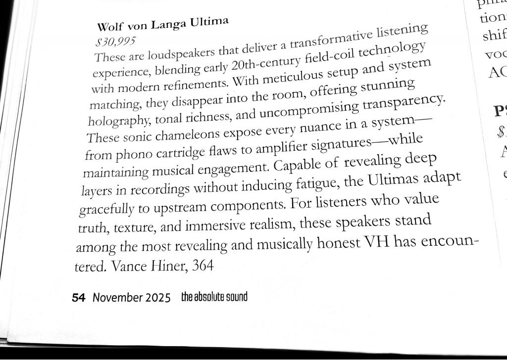 WOLF VON LANGA® Premium High End Field Coil Lautsprecher. ULTIMA.  Wolf von Langa Premium High-End Lautsprecher
