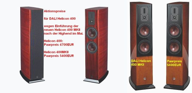 Wachwechsel: DALI Helicon 400 erhält Nachfolger MKII Dali Helicon 400 und Nachfolger MKII